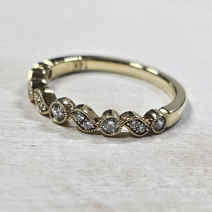 14k Yellow Gold .22ctw Stackable Diamond Band