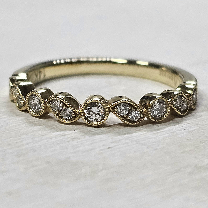 14k Yellow Gold .22ctw Stackable Diamond Band