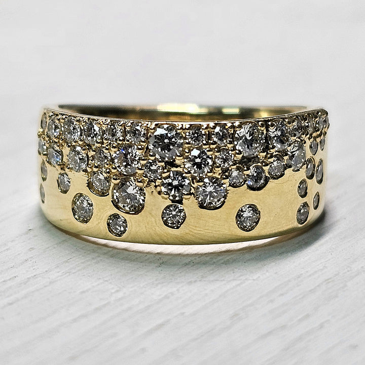 14k Yellow Gold .75ctw Cigar Band