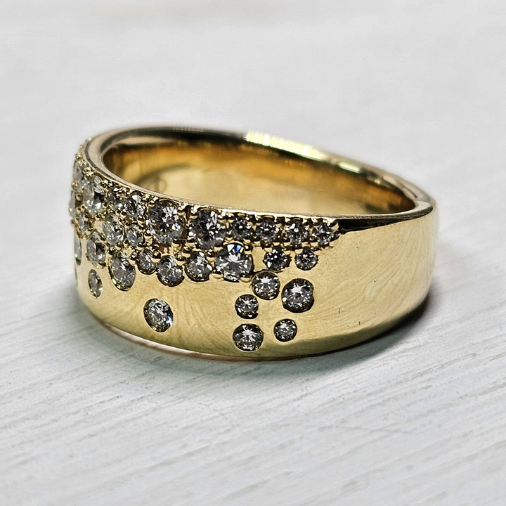 14k Yellow Gold .75ctw Cigar Band