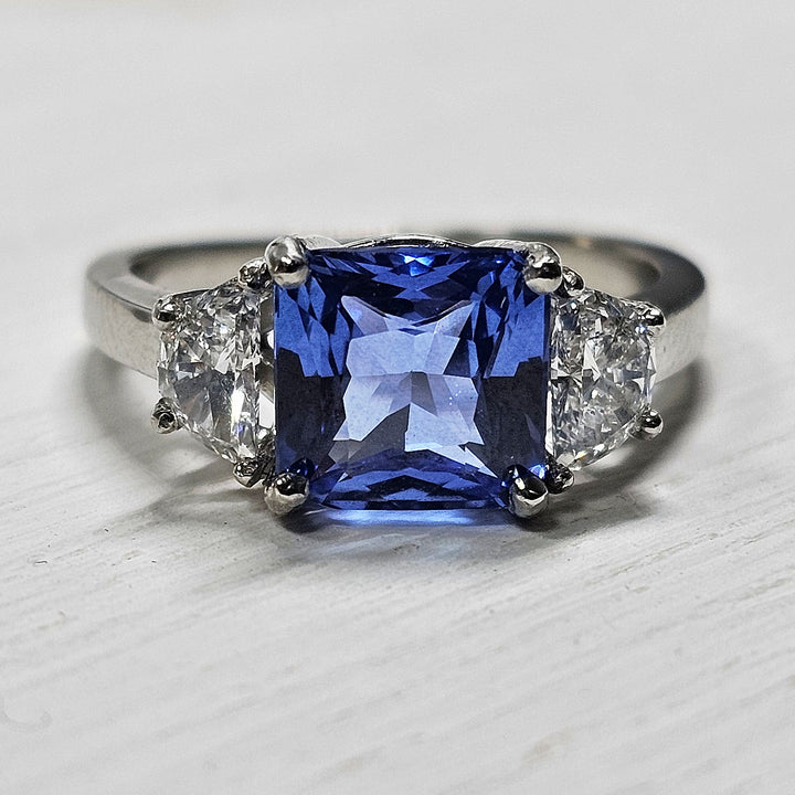 Platinum 3.59ctw Ceylon Sapphire and Diamond Ring