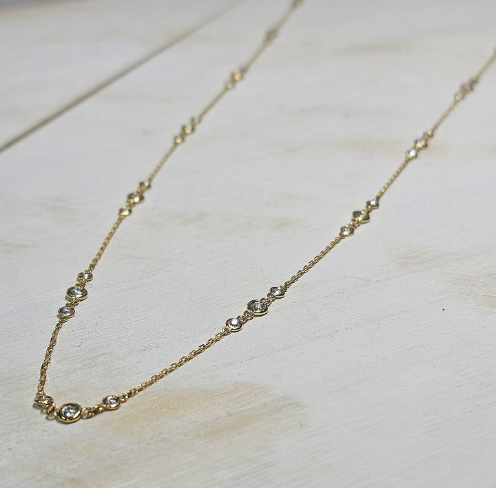 14k Yellow Gold Diamond by the Yard Necklace 30 inches 1.55ctw