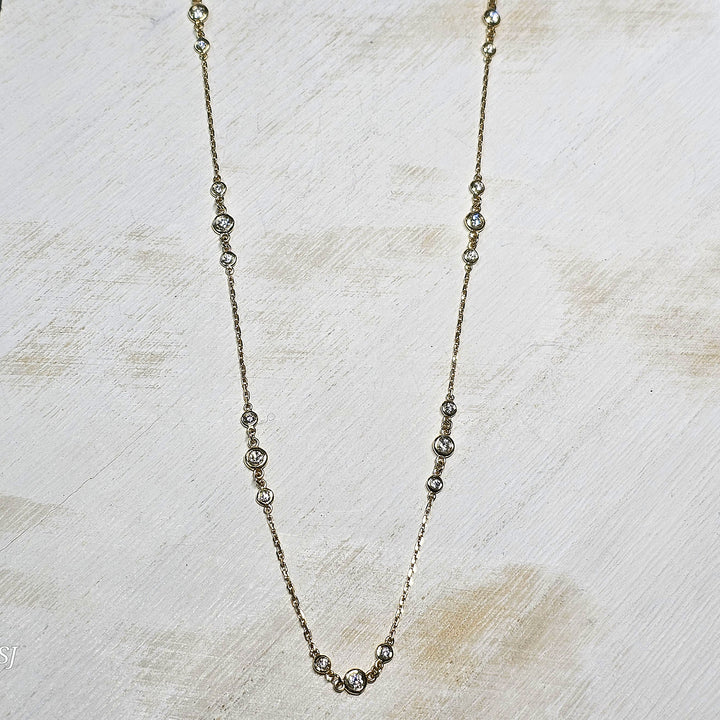 14k Yellow Gold Diamond by the Yard Necklace 30 inches 1.55ctw