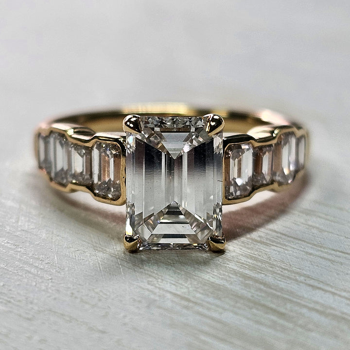 14k Yellow Gold 3.28ctw Lab Grown Diamond Ring