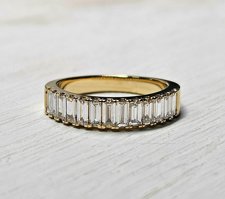 14k Yellow Gold Baguette Lab Grown Diamond Band .75ctw