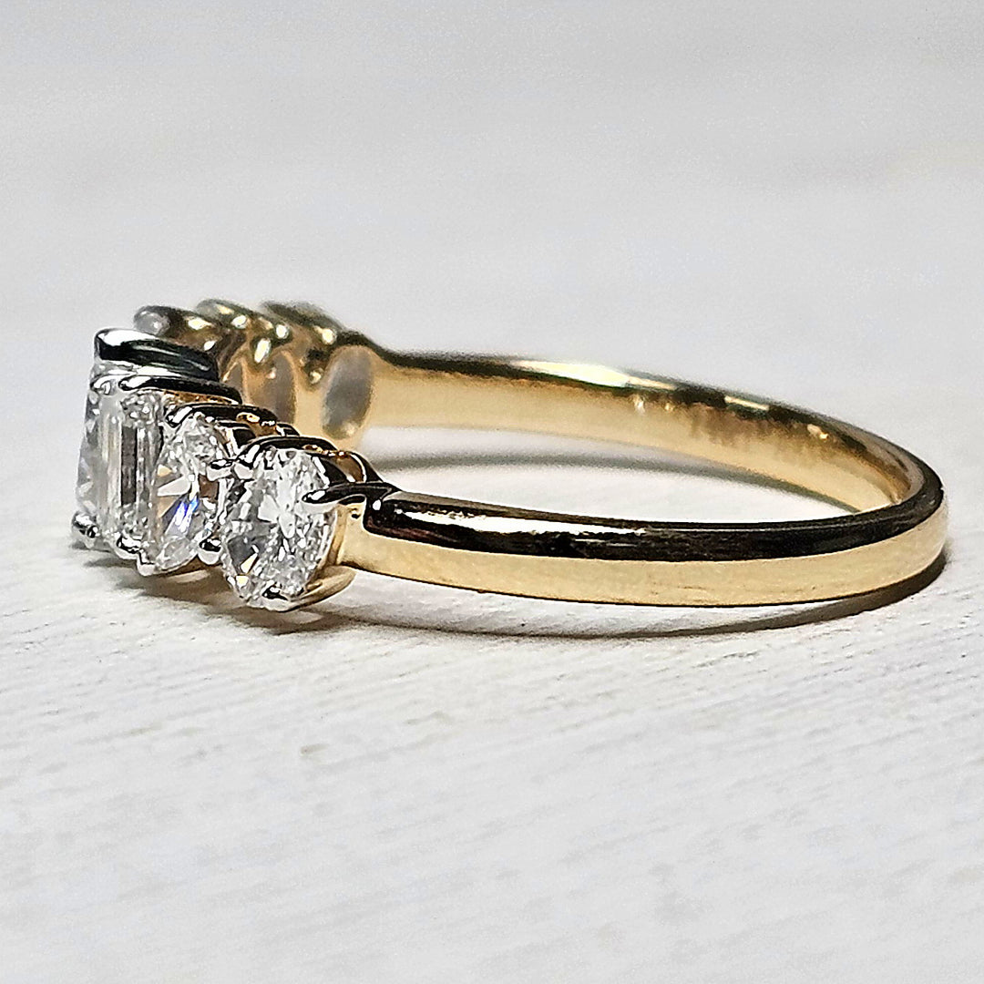 14k Yellow Gold Multi Shape Lab Grown Diamond Band 1.26ctw