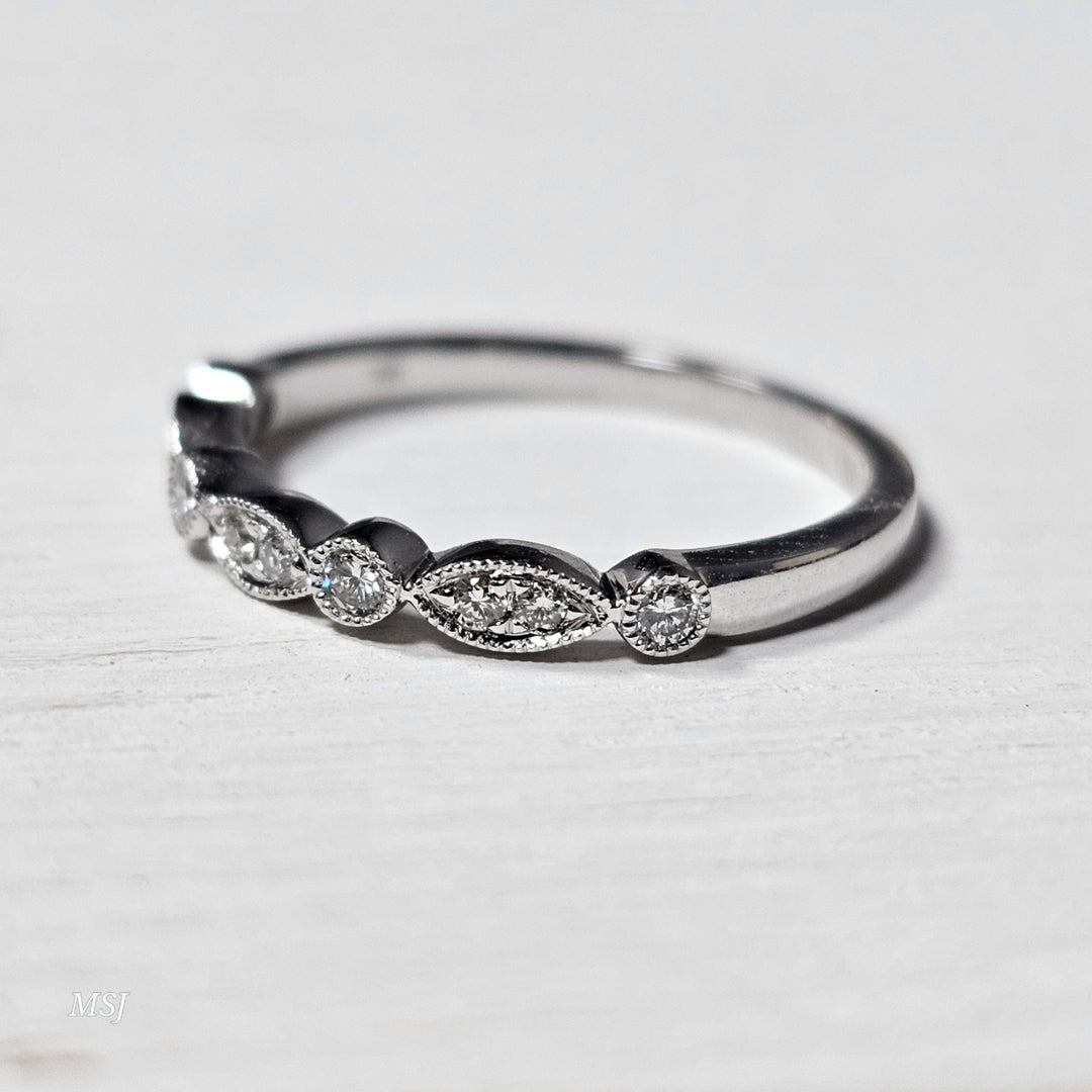 14k White Gold .17ctw Stackable Diamond Band