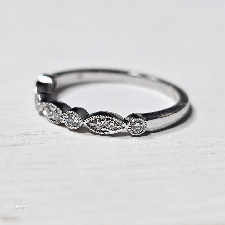 14k White Gold .17ctw Stackable Diamond Band