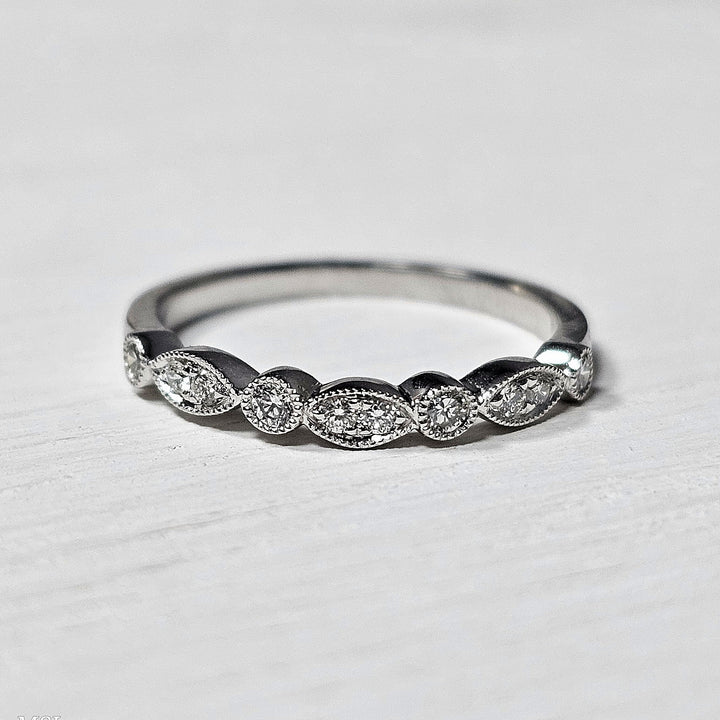 14k White Gold .17ctw Stackable Diamond Band