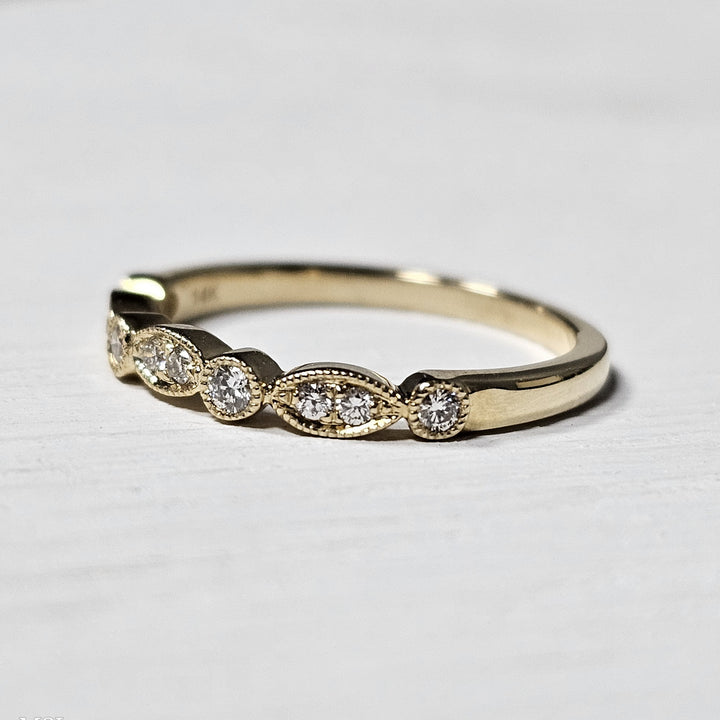 14k Yellow Gold .17ctw Stackable Diamond Band