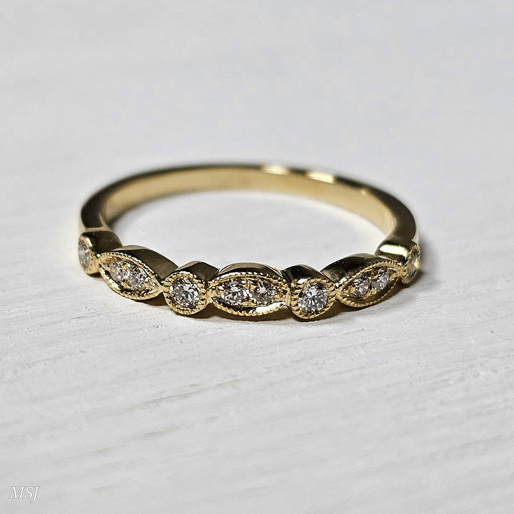 14k Yellow Gold .17ctw Stackable Diamond Band