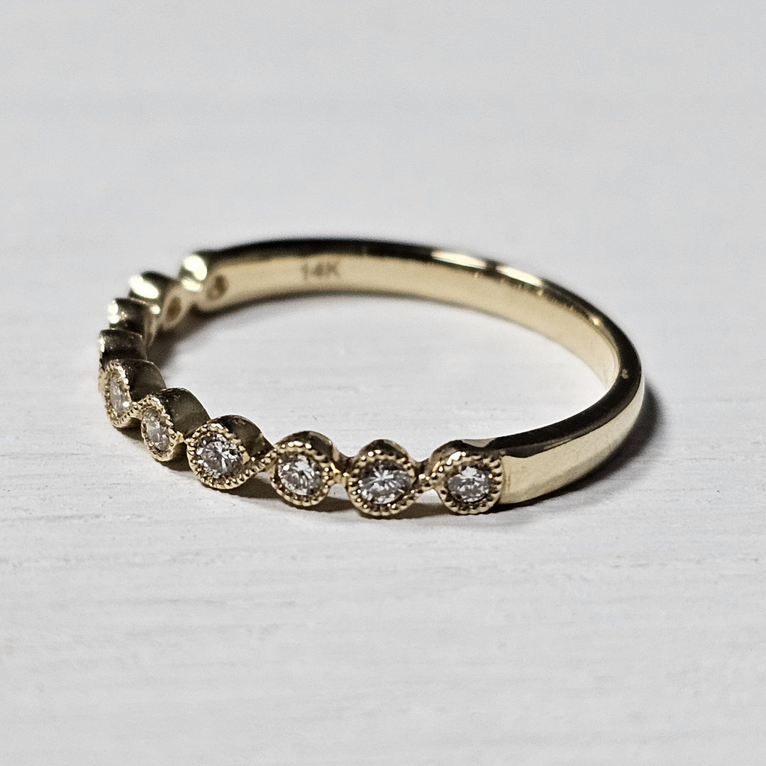 14k Yellow Gold .22ct Stackable Diamond Band