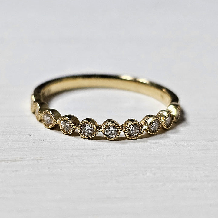 14k Yellow Gold .22ct Stackable Diamond Band