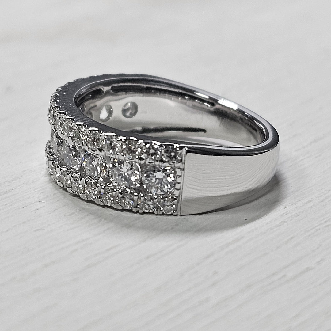 14k White Gold 1.50ctw Round Diamond Band