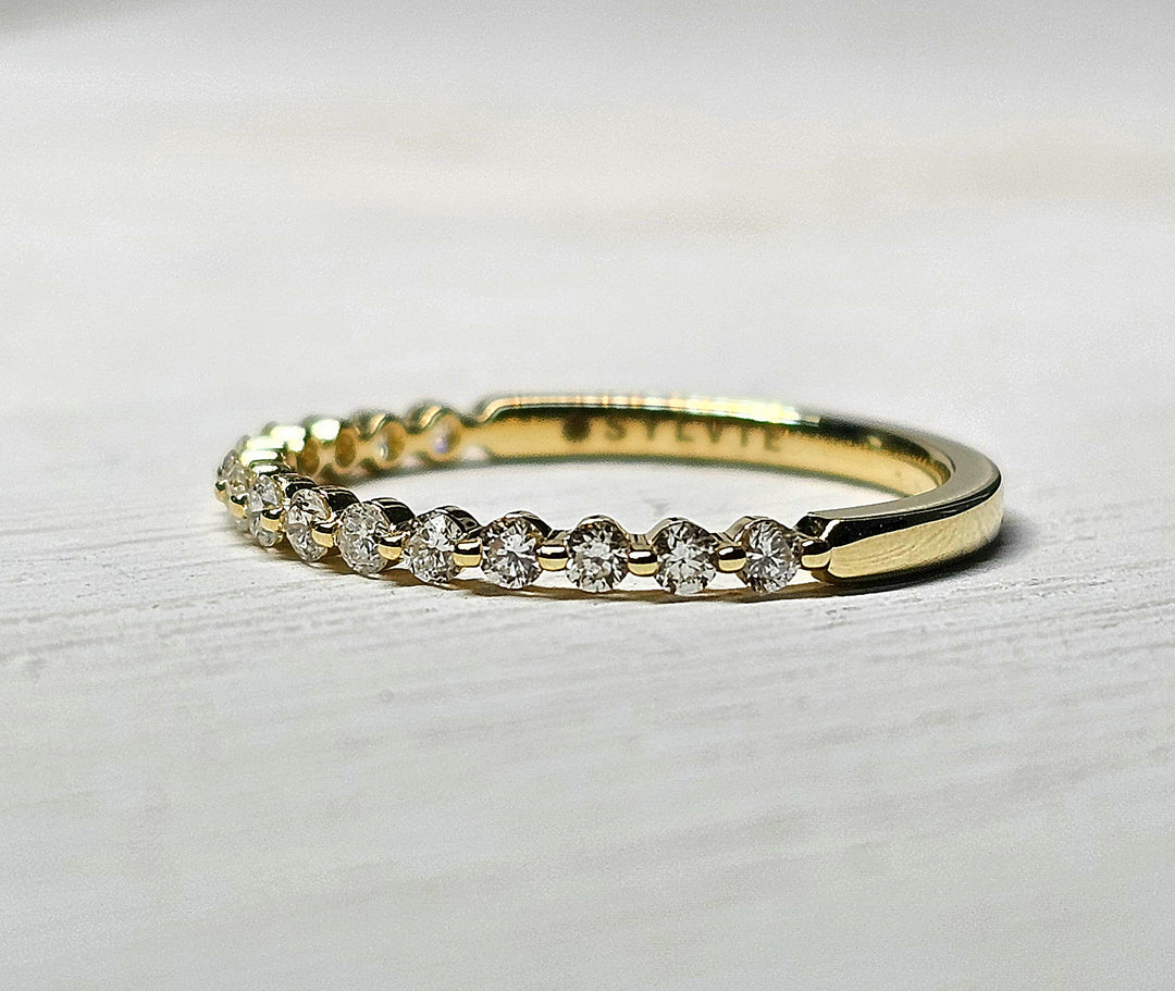 14k Yellow Gold Shared Prong Diamond Band .30cttw