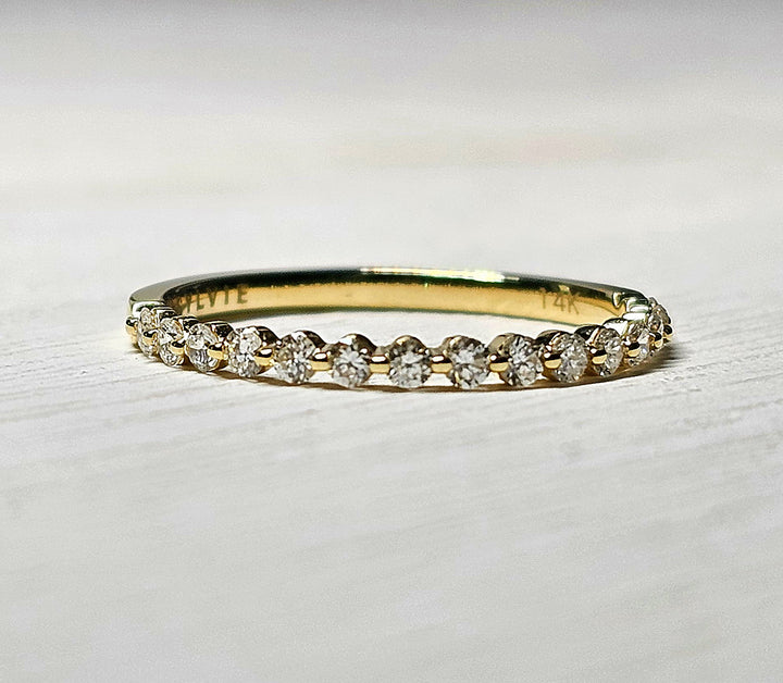 14k Yellow Gold Shared Prong Diamond Band .30cttw