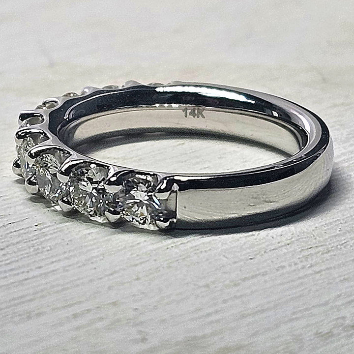 14K White Gold 1.5ctw Shared Prong Round Diamond Anniversary Band