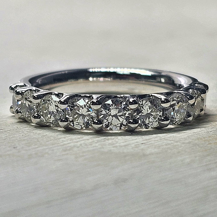14K White Gold 1.5ctw Shared Prong Round Diamond Anniversary Band