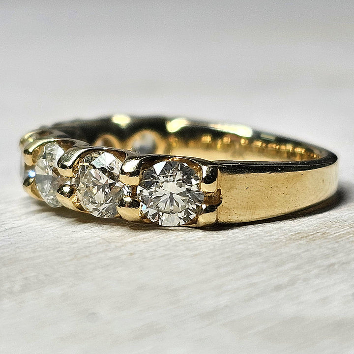 14k Yellow Gold 7 Stone Diamond Band 1.75ctw Pre-Owned