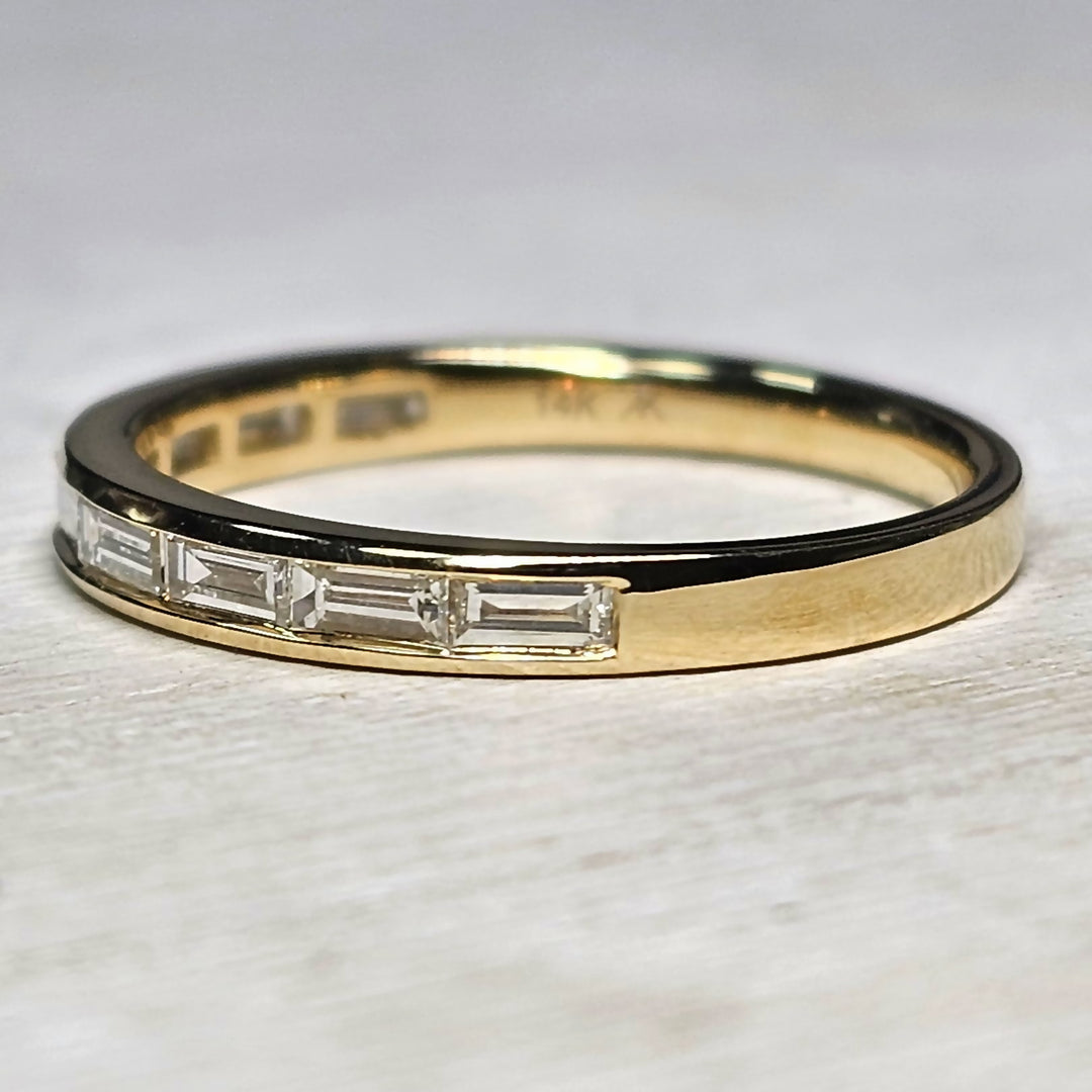 14k Yellow Gold Baguette Diamond Channel Set Wedding Band .44ctw