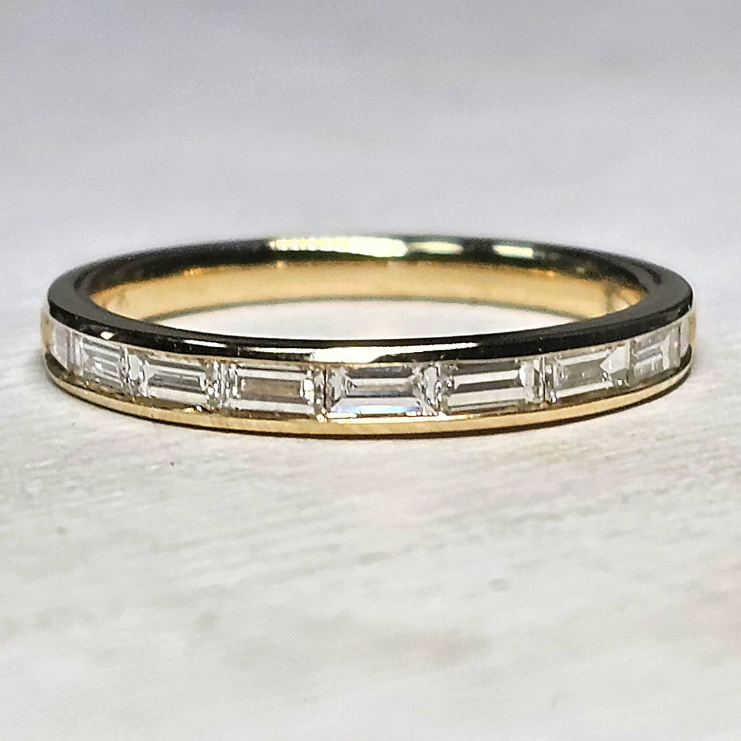 14k Yellow Gold Baguette Diamond Channel Set Wedding Band .44ctw