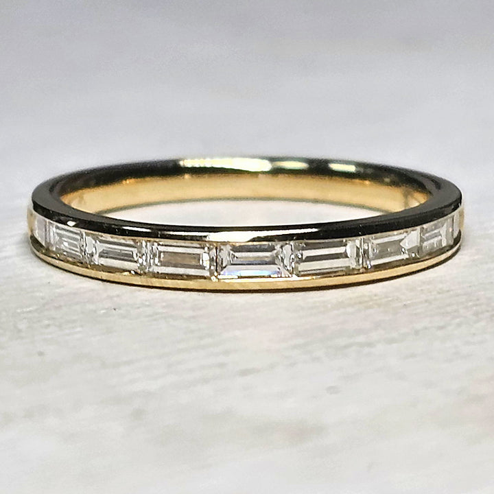 14k Yellow Gold Baguette Diamond Channel Set Wedding Band .44ctw