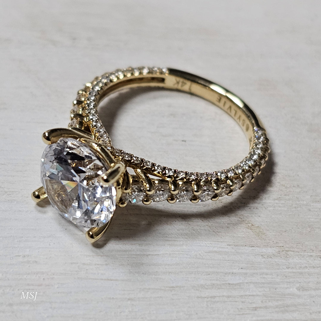 14k Yellow Gold 1.00 ctw Diamond Engagement Ring Semi-Mounting