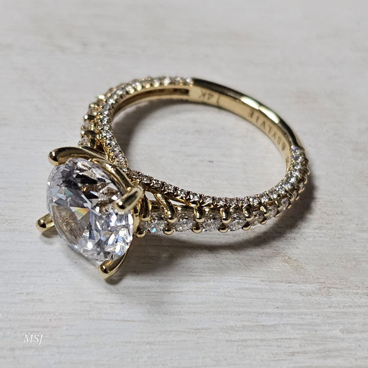 14k Yellow Gold 1.00 ctw Diamond Engagement Ring Semi-Mounting