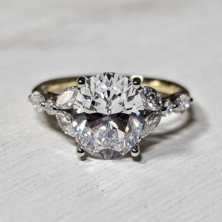 14k Yellow Gold .59 ctw Diamond Floral Inspired Engagement Ring Mounting