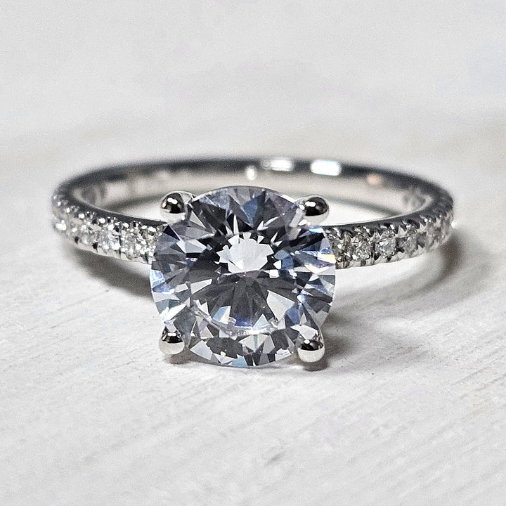 14k White Gold 33 ctw Diamond Engagement Ring Mounting