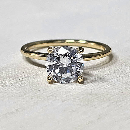 14k Two Tone Gold 0.07 Ctw Diamond Hidden Halo Engagement Mounting