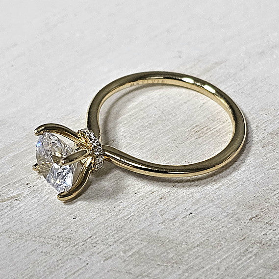 14k Two Tone Gold 0.07 Ctw Diamond Hidden Halo Engagement Mounting