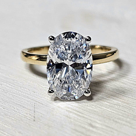 14k Two Tone Gold 0.10 Ctw Diamond Hidden Halo Engagement Ring Setting