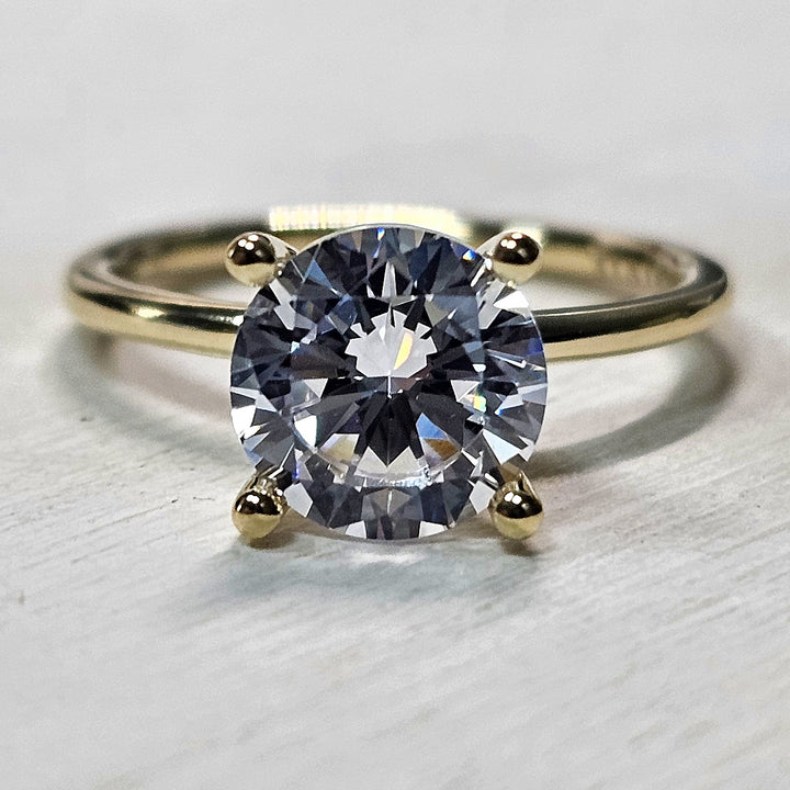 14k Yellow Gold 0.07 Ctw Diamond Hidden Halo Solitare Engagement Mounting
