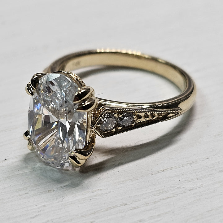 14k Yellow Gold .20ctw Oval Mounting