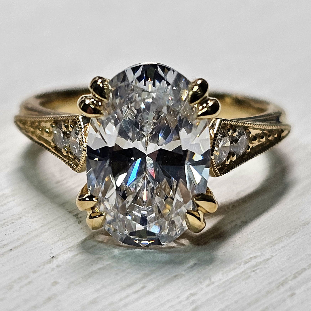 14k Yellow Gold .20ctw Oval Mounting