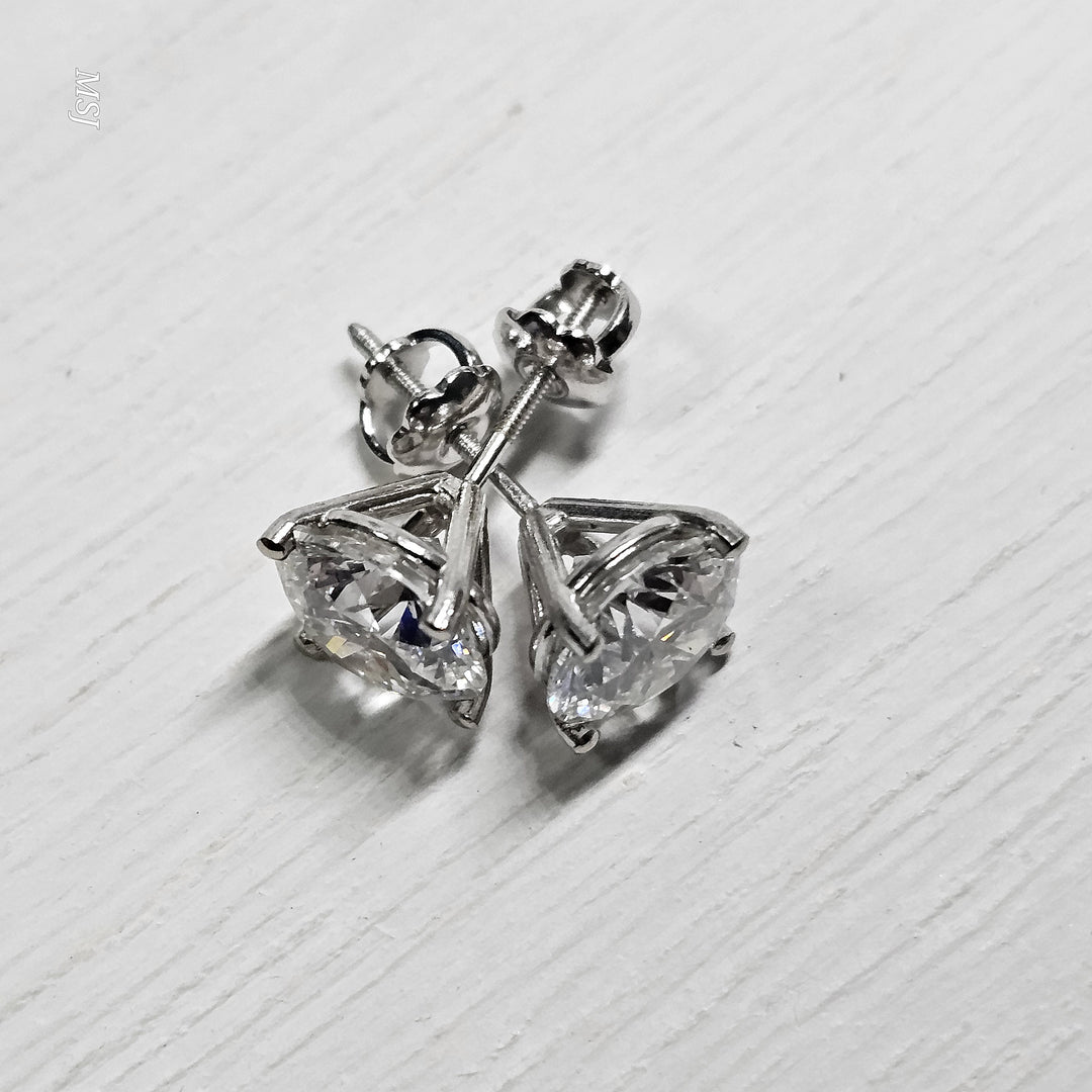 14k White Gold 3.32 Lab Grown Diamond Studs