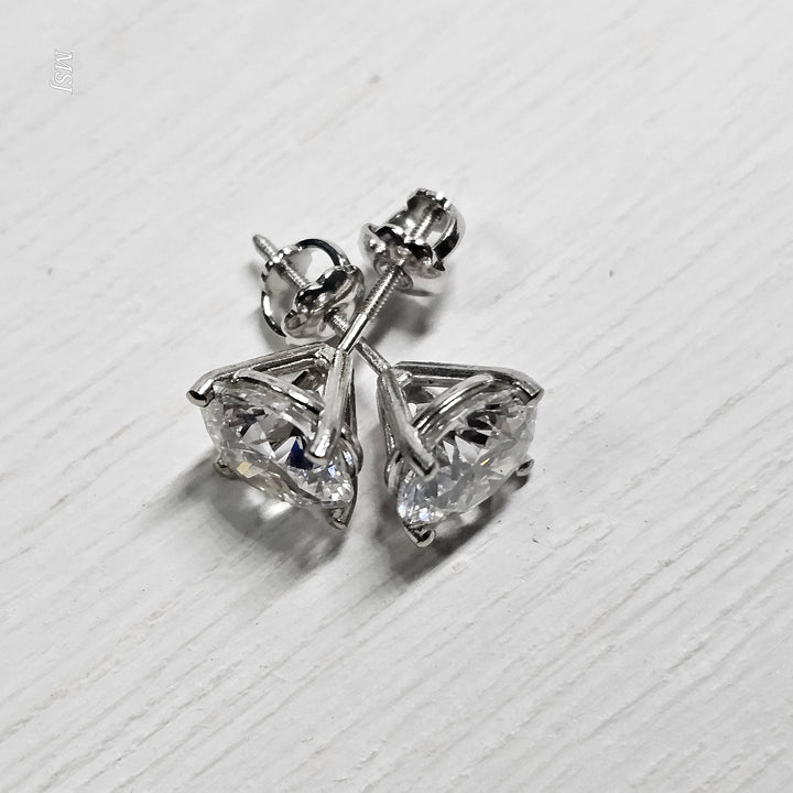 14k White Gold 3.32 Lab Grown Diamond Studs