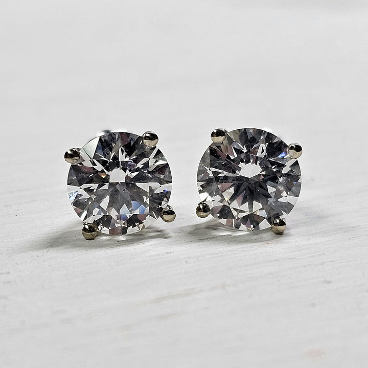 14k White Gold 3.32 Lab Grown Diamond Studs