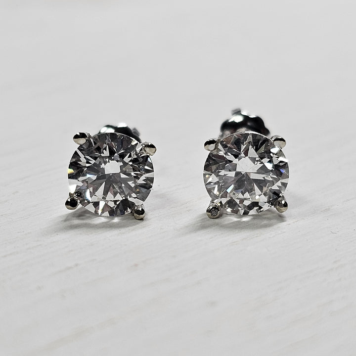 14k White Gold 2.22ctw Lab Grown Diamond Stud Earrings