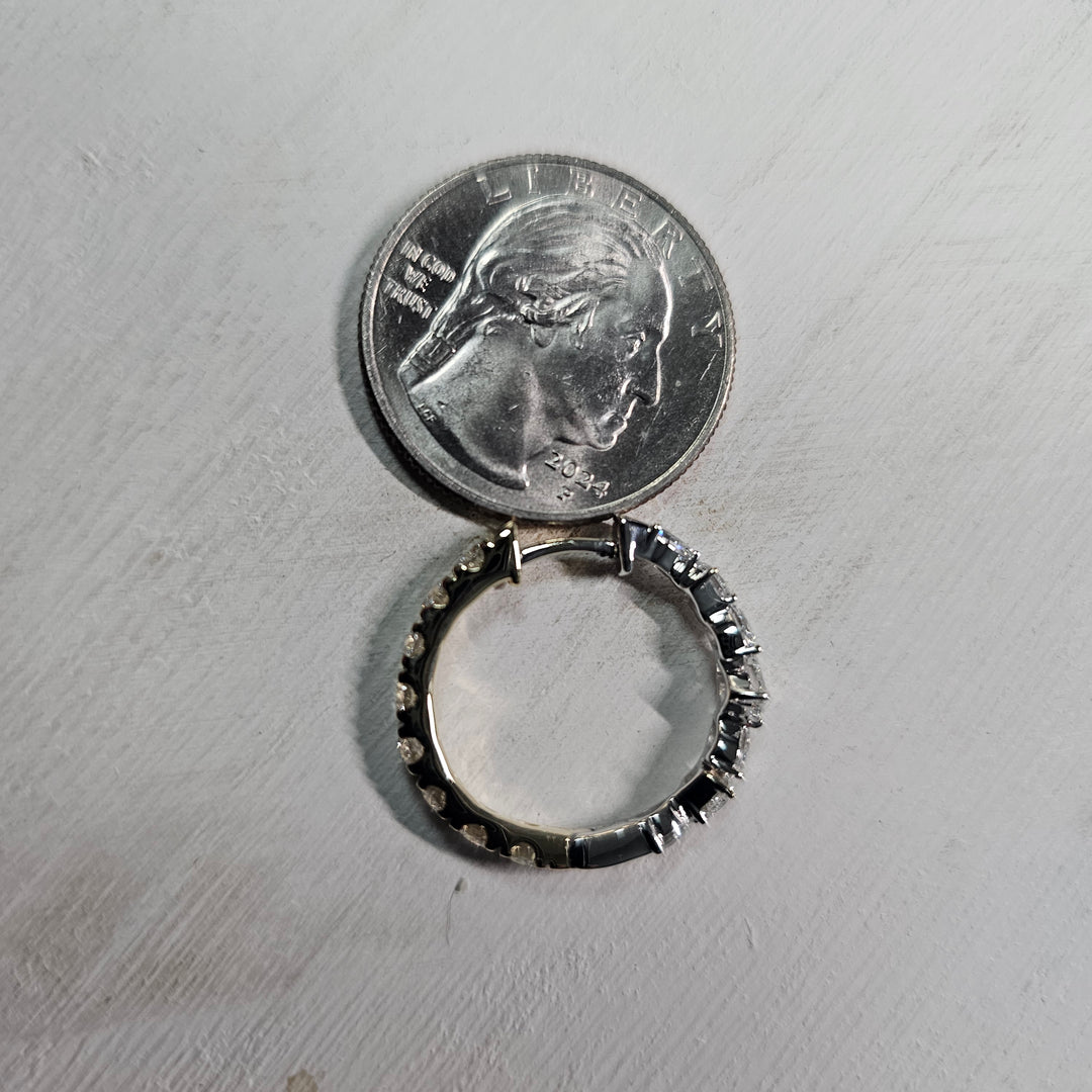 14k Two Tone Reversable 3.38ctw Lab Grown Diamond Hoops