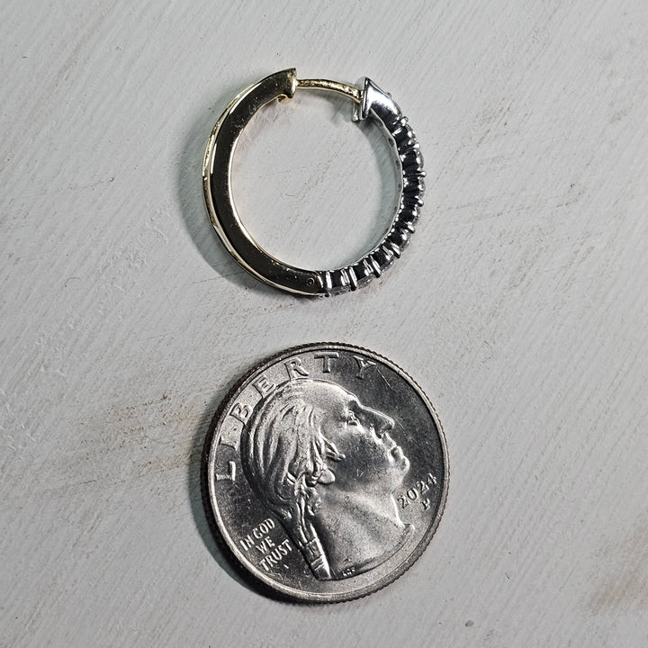 14k Two Tone Reversable 2.50ctw Lab Grown Diamond Hoops