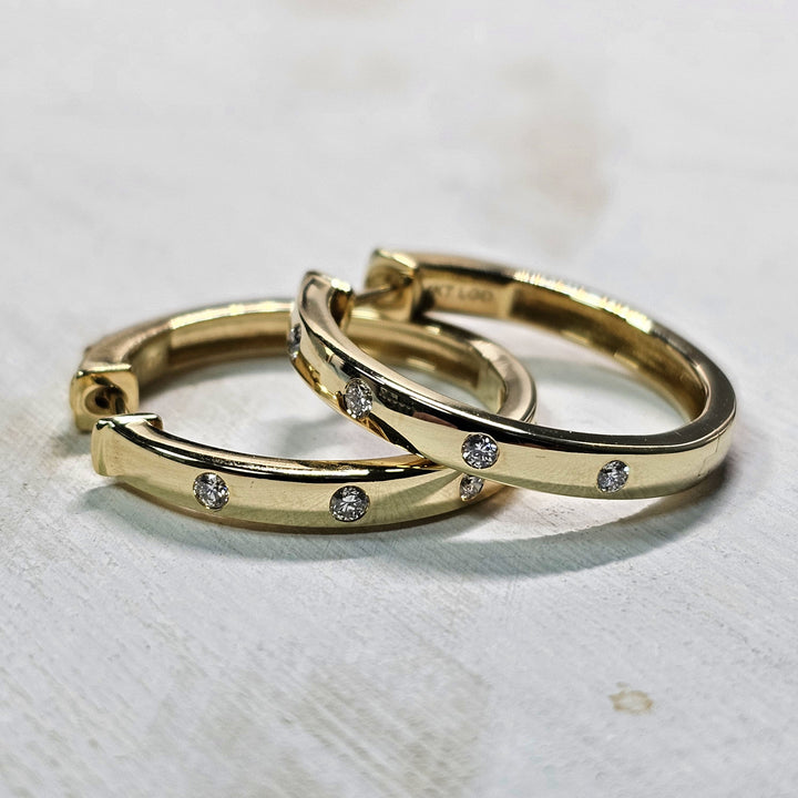 14k Yellow Gold .18ctw Lab Grown Hoop Earrings
