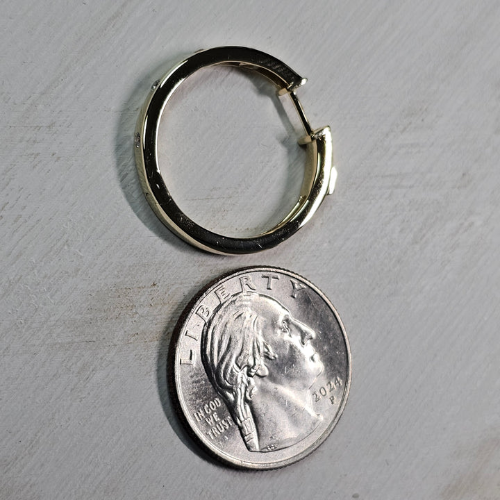 14k Yellow Gold .18ctw Lab Grown Hoop Earrings