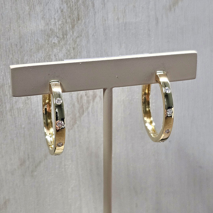 14k Yellow Gold .18ctw Lab Grown Hoop Earrings