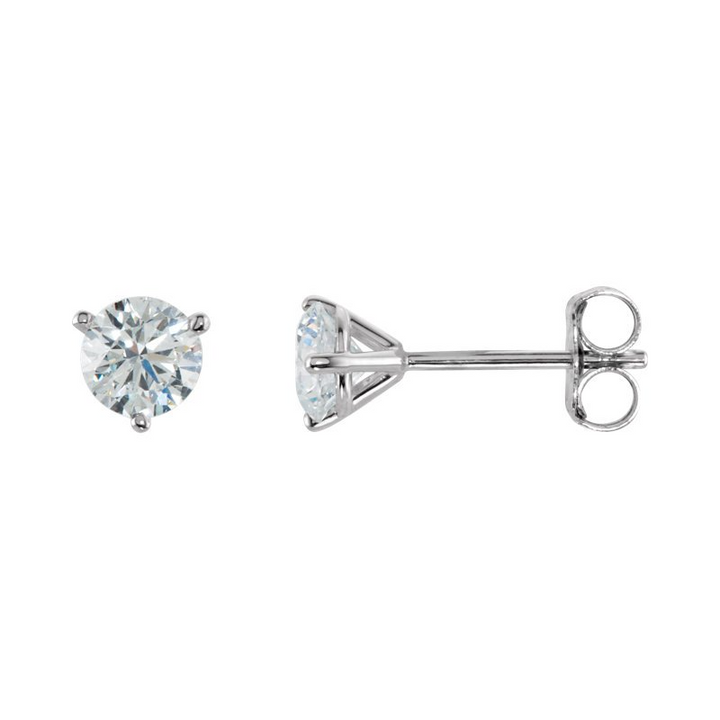 14k White Gold .50ctw Diamond Stud Earrings