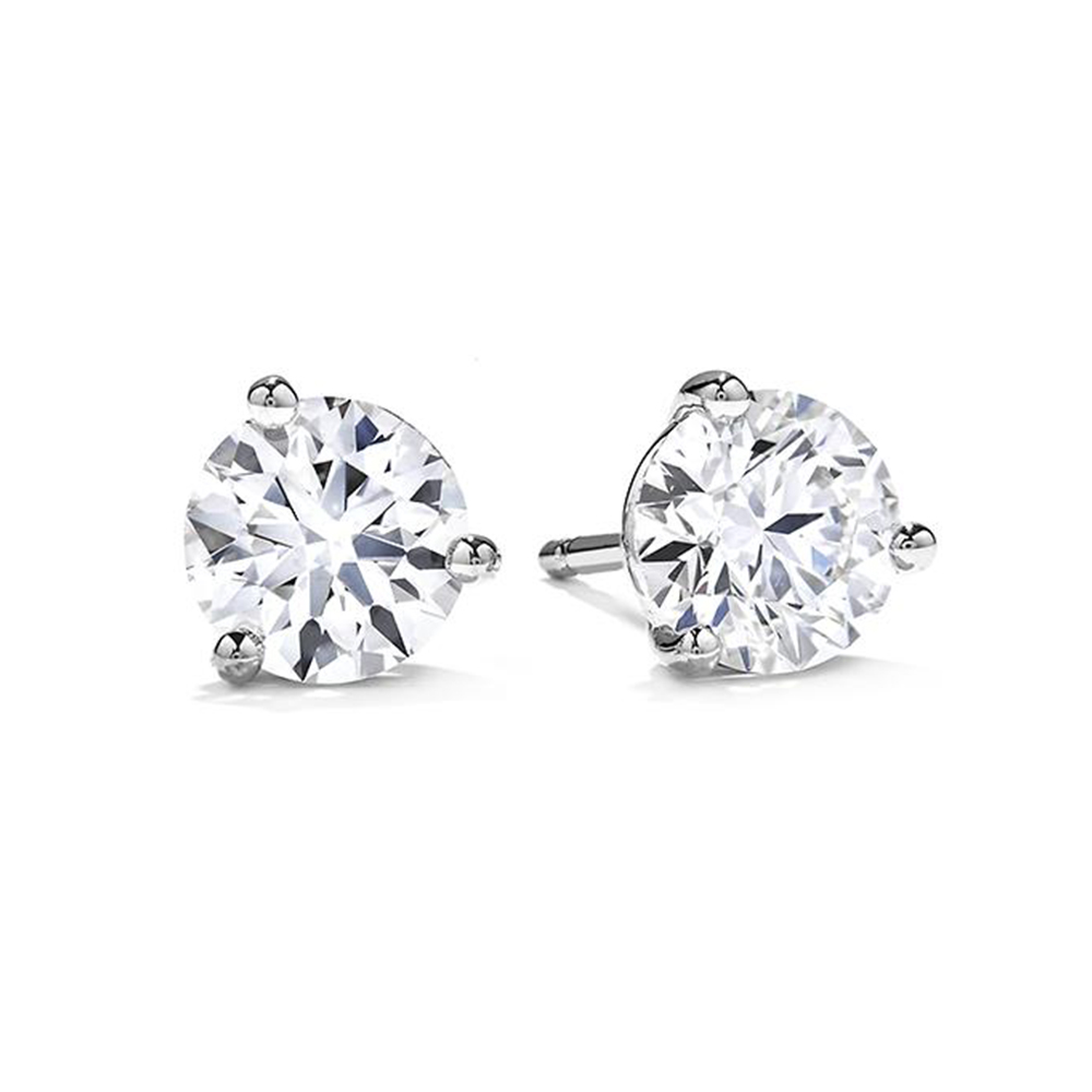 14k White Gold .73ctw Diamond Stud Earrings