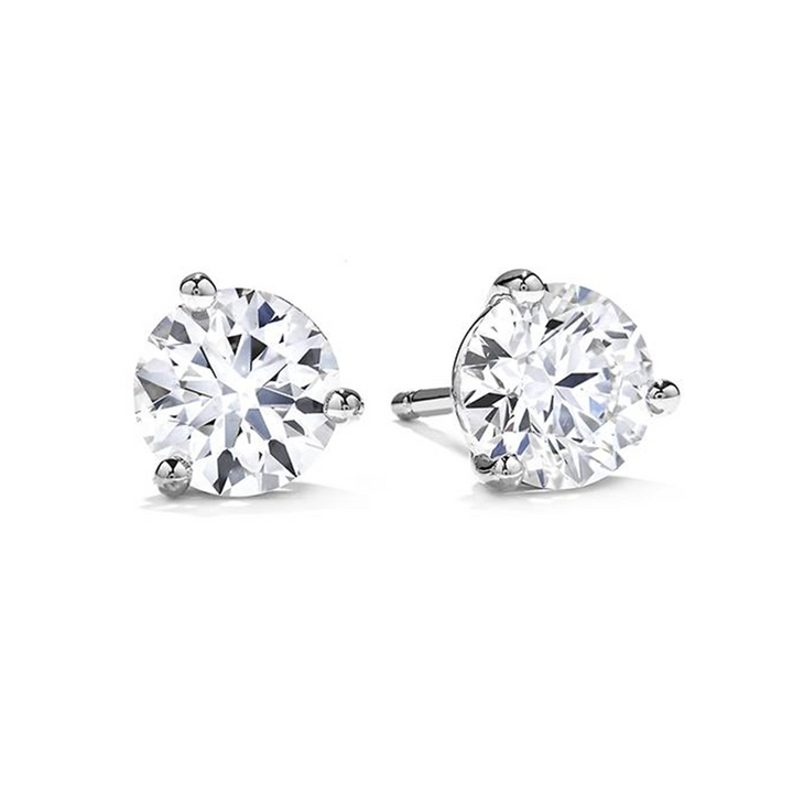 14k White Gold .73ctw Diamond Stud Earrings