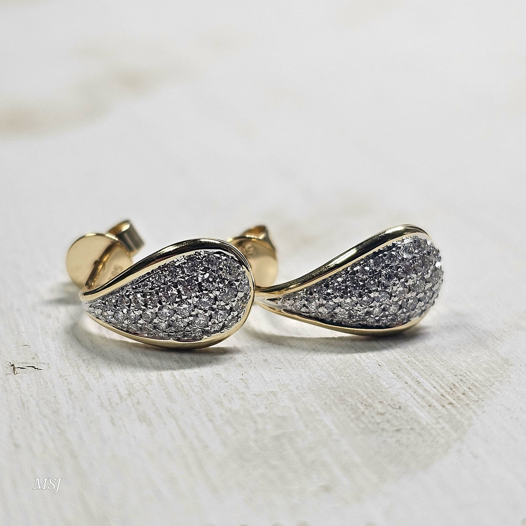 14k Yellow Gold .50ctw Pave' Earrings