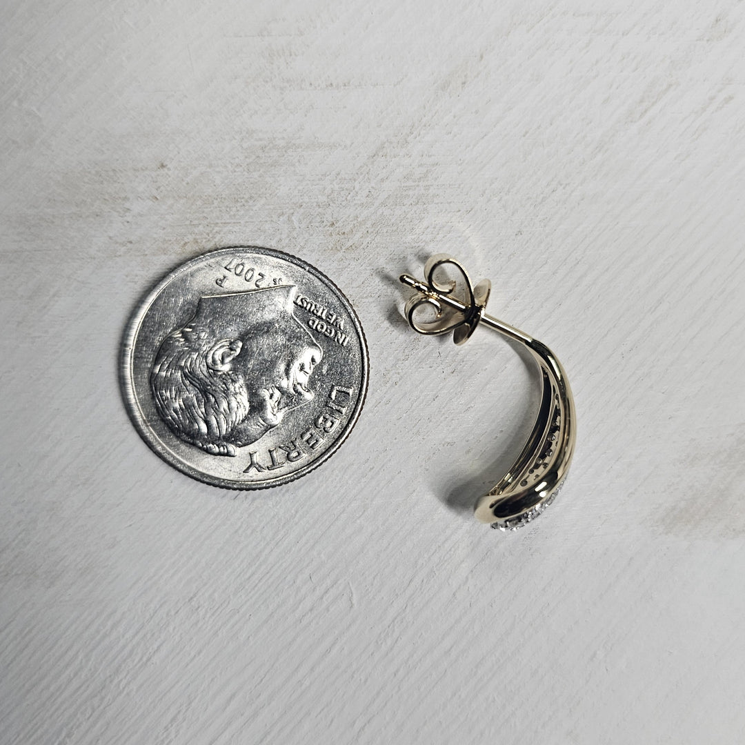 14k Yellow Gold .50ctw Pave' Earrings